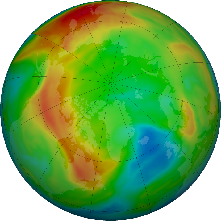 Arctic ozone map for 31 January 2022